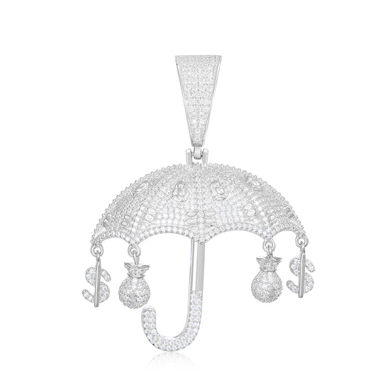 925 Silver Moissanite Umbrella Charm Pendant TQP0261