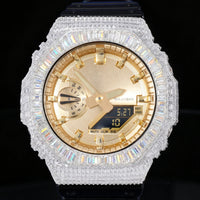 Hip Hop Moissanite Baguette Halo Bezel Case for GA2100 TQW0019