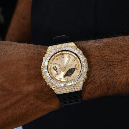 Hip Hop Moissanite Baguette Halo Bezel Case for GA2100 TQW0019