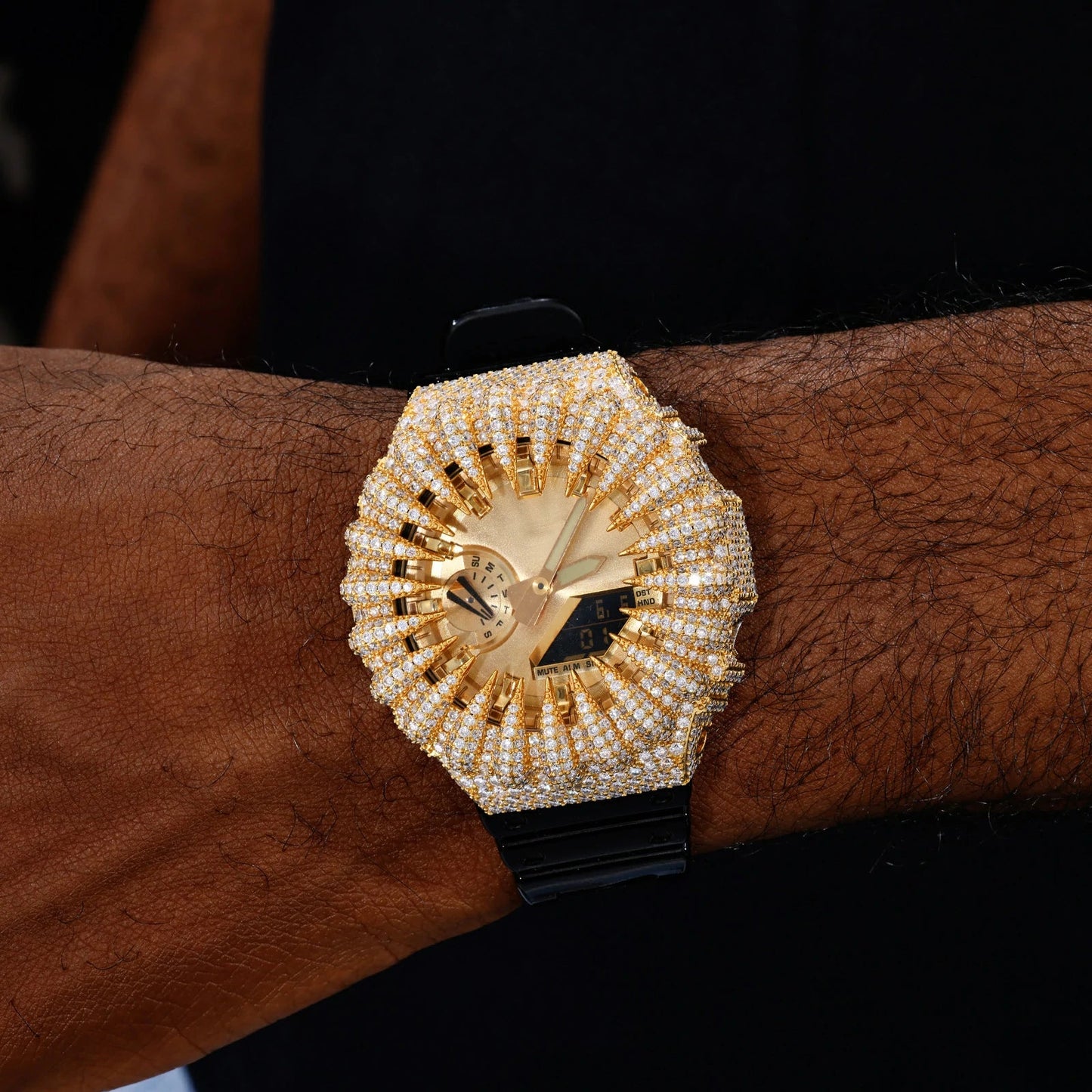 Bear Claw Iced Out Moissanite Silver Watch Case for GA2100 TQW0039