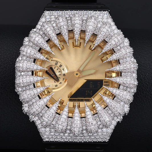 Bear Claw Iced Out Moissanite Silver Watch Case for GA2100 TQW0039