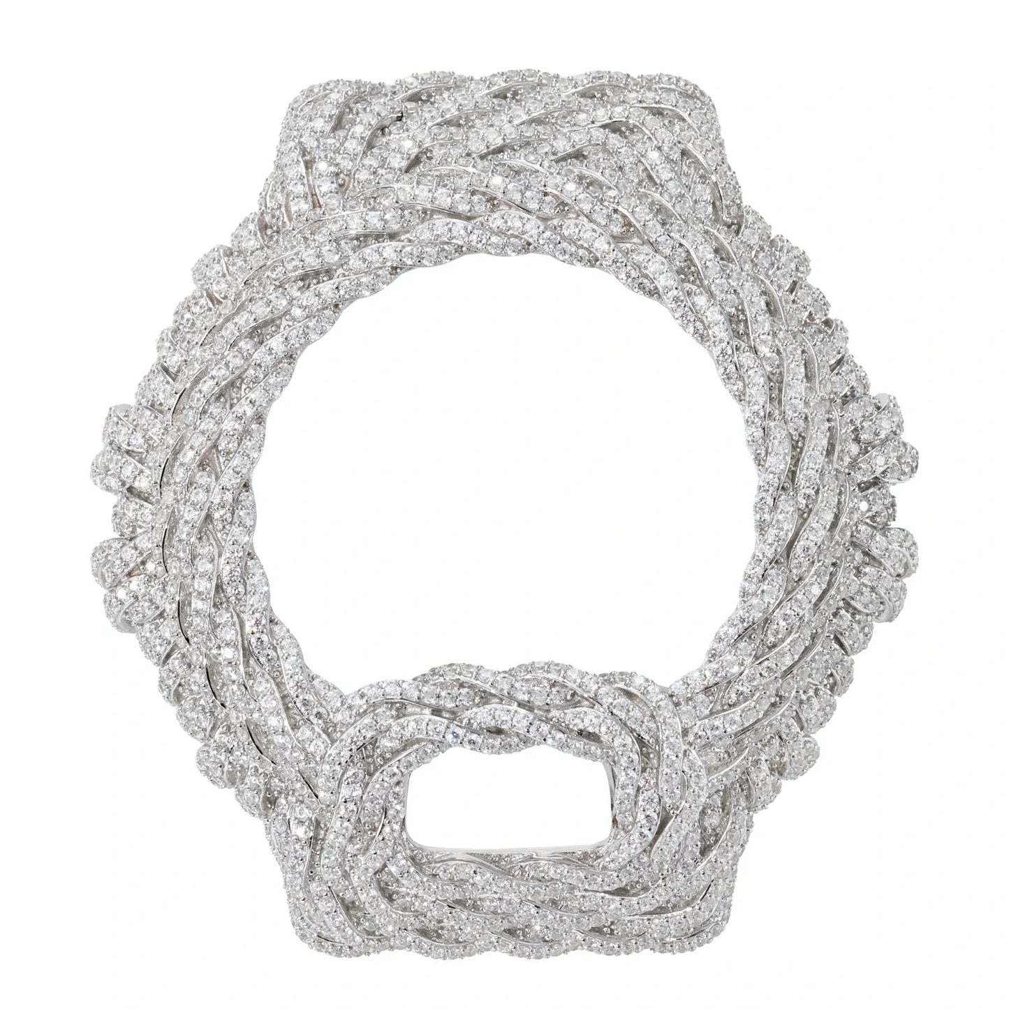 Iced Out Moissanite Rope Watch Bezel Case for DW6900 Series TQW0040