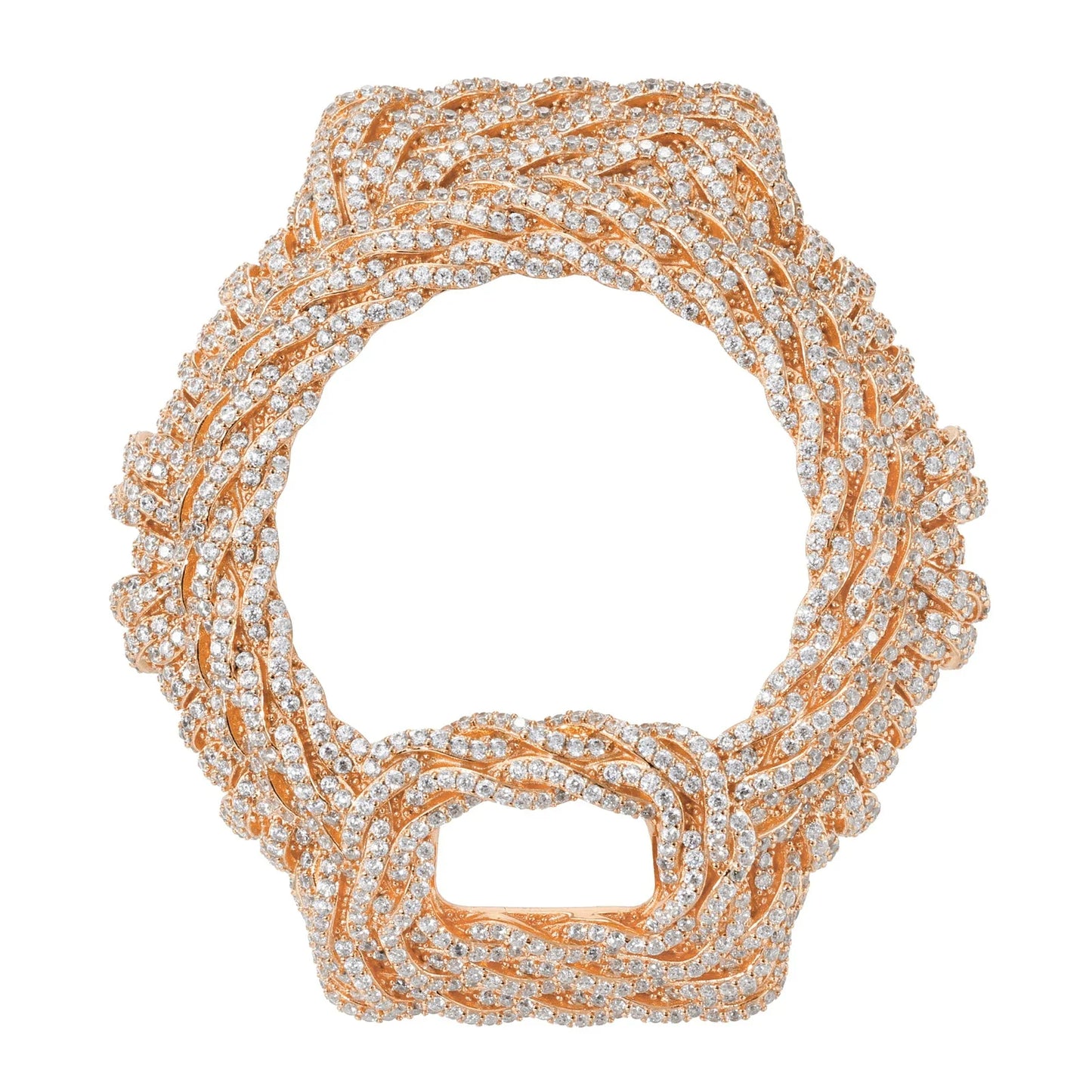 Iced Out Moissanite Rope Watch Bezel Case for DW6900 Series TQW0040