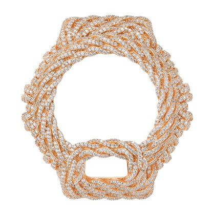 Iced Out Moissanite Rope Watch Bezel Case for DW6900 Series TQW0040