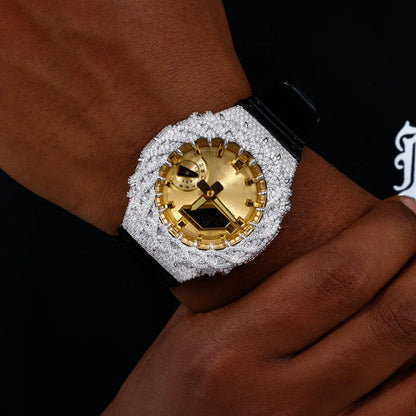 Iced Out Thorn Moissanite Silver Watch Case for GA2100 TQW0004