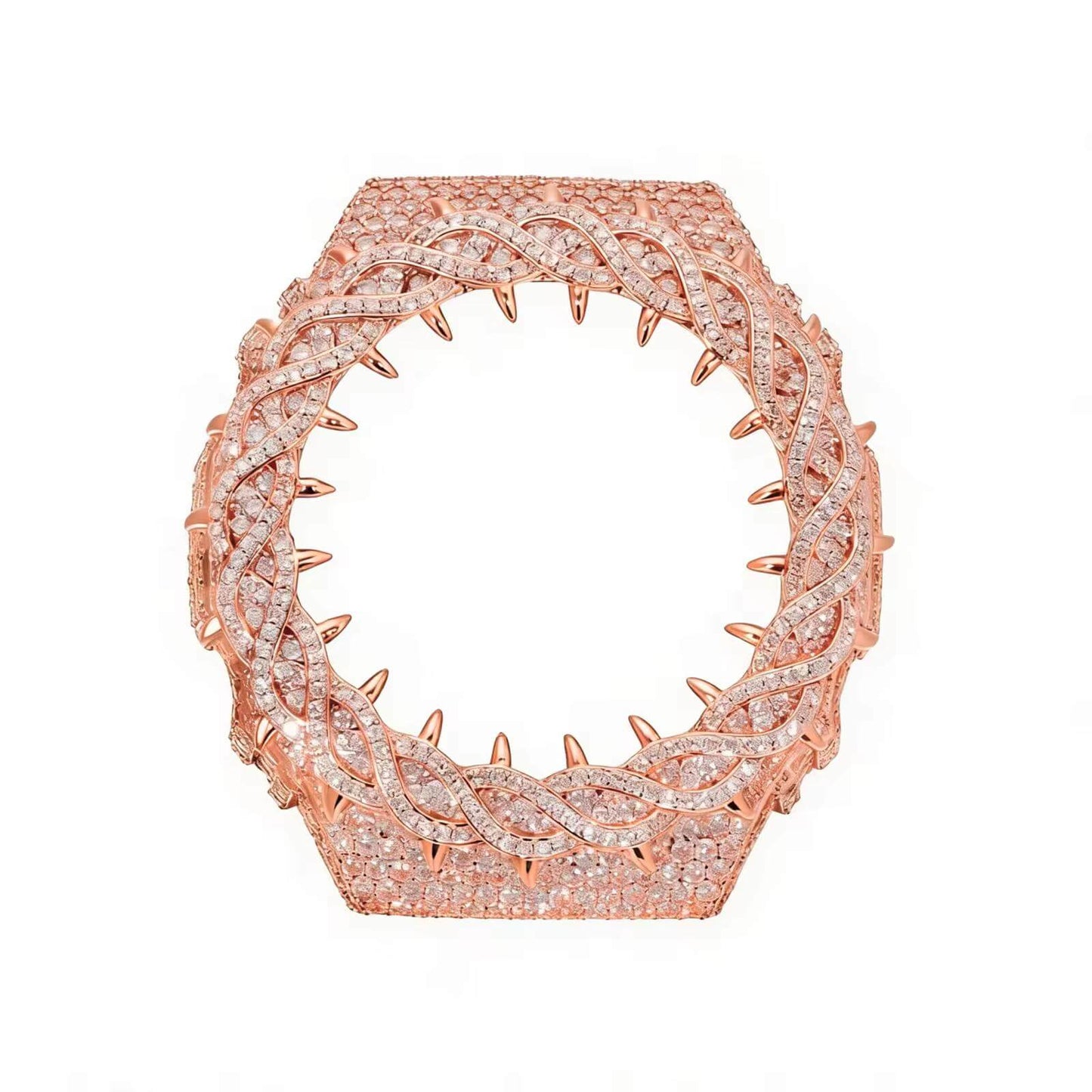 Iced Out Thorn Moissanite Silver Watch Case for GA2100 TQW0004