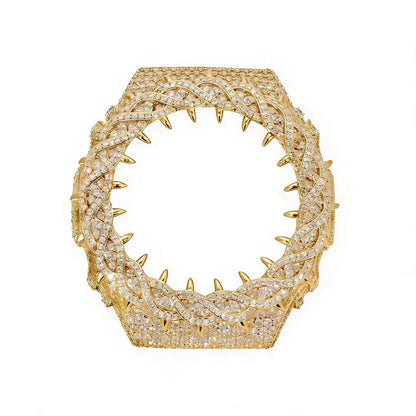 Iced Out Thorn Moissanite Silver Watch Case for GA2100 TQW0004