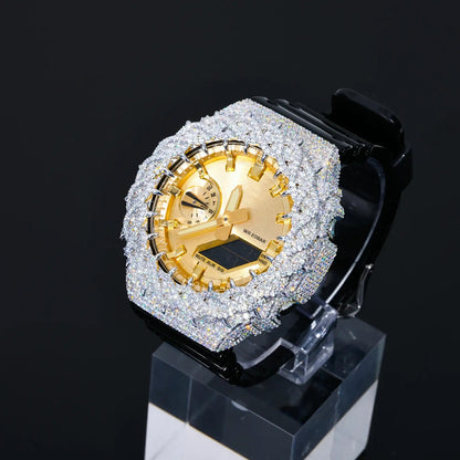 Iced Out Thorn Moissanite Silver Watch Case for GA2100 TQW0004