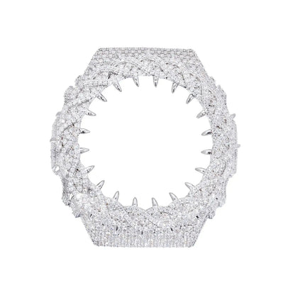 Iced Out Thorn Moissanite Silver Watch Case for GA2100 TQW0004