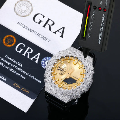 Iced Out Thorn Moissanite Silver Watch Case for GA2100 TQW0004