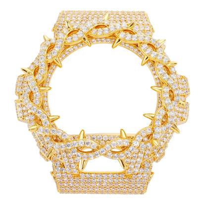 Barbed Wire Iced Out Moissanite 925 Silver Watch Case for DW6900 TQW0037