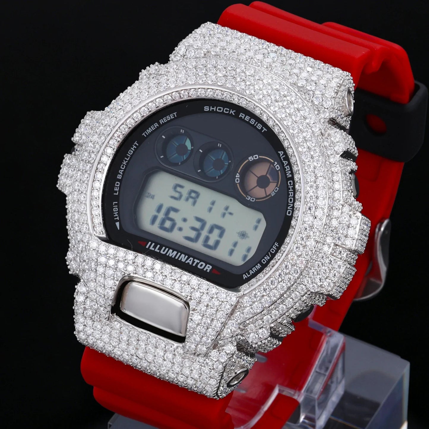 Iced Out Moissanite 925 Silver Watch Case for DW6900 TQW0001