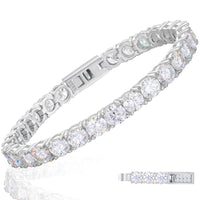 925 Silver Moissanite Gold Finish Tennis Bracelet 3mm 4mm 5mm TQB0304