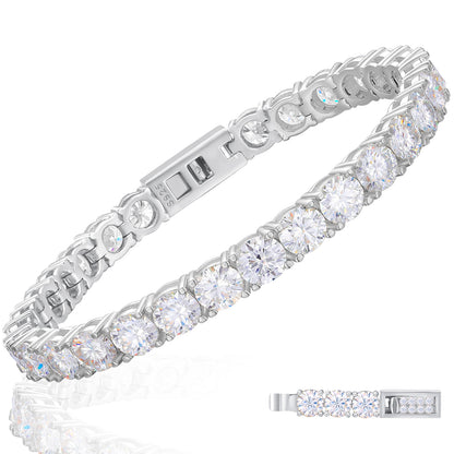 925 Silver Moissanite Gold Finish Tennis Bracelet 3mm 4mm 5mm TQB0304