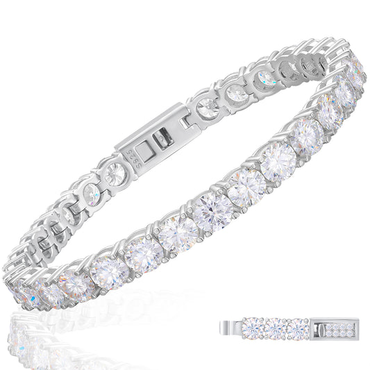 925 Silver Moissanite Gold Finish Tennis Bracelet 3mm 4mm 5mm TQB0304