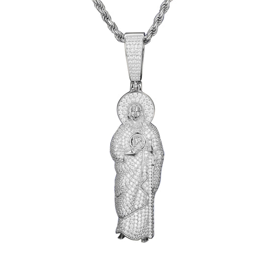 925 Silver Moissanite Saint Figure Pendant TQP0410