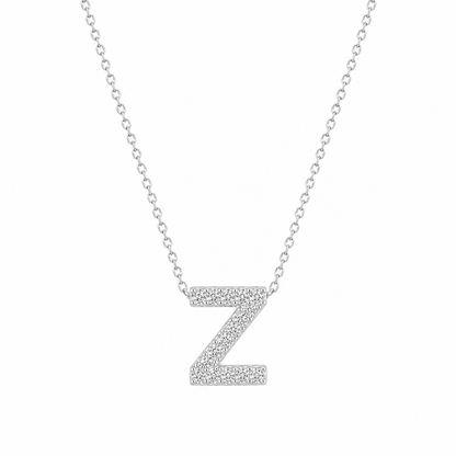 Petite Moissanite Initial Necklace A to Z TQP0398
