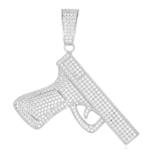 925 Silver Moissanite Iced Out Statement Pendant TQP0190