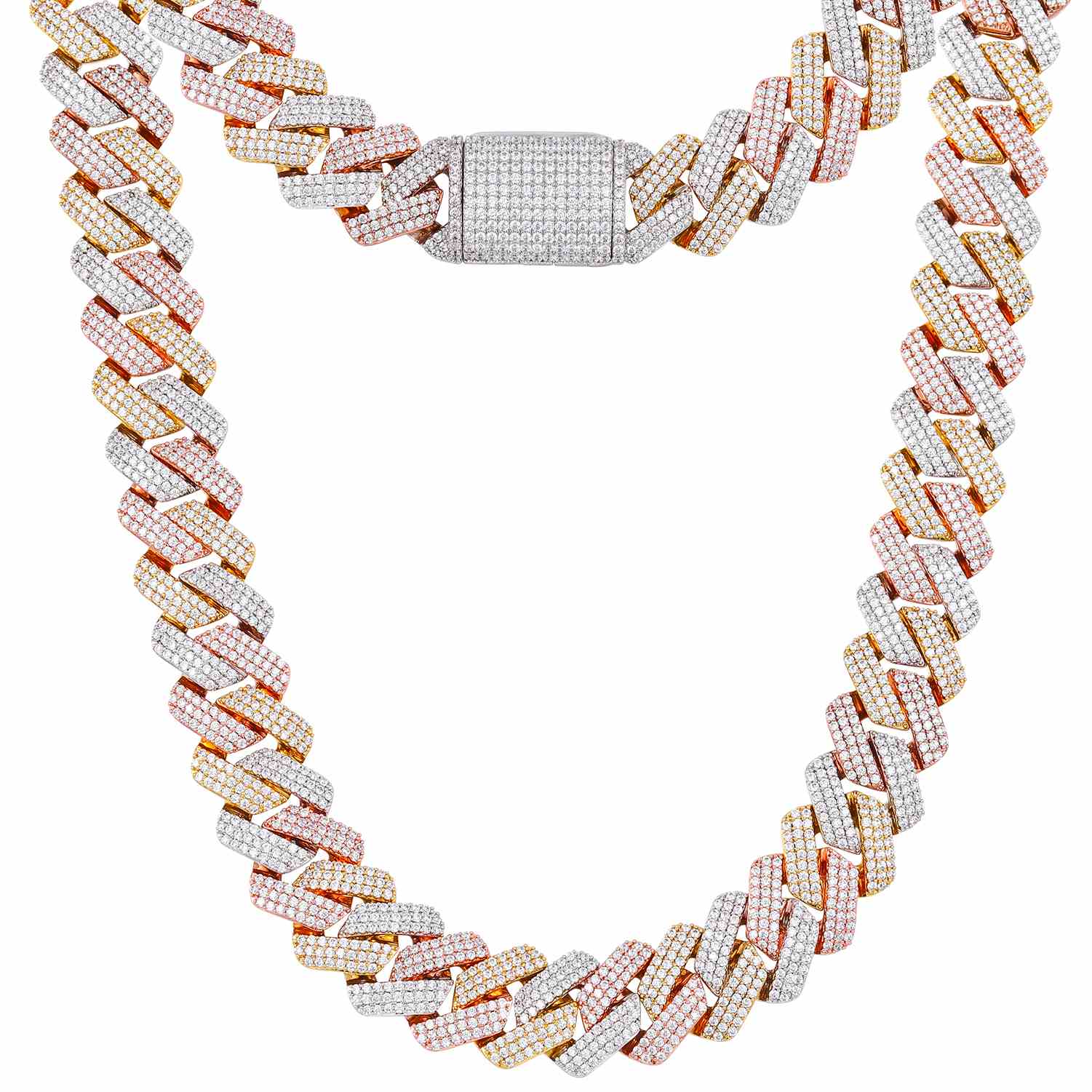 20mm 3 Rows Cuban Necklace