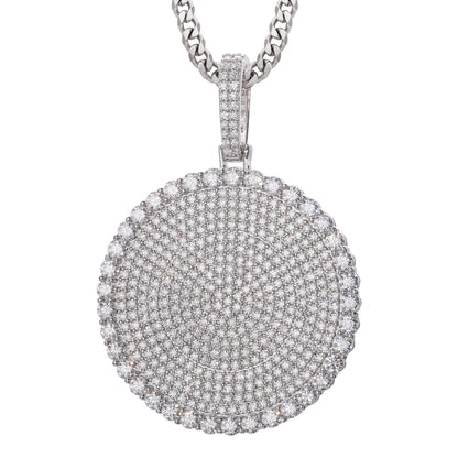 925 Silver Moissanite Iced Out Dog Tag Pendant TQP0159