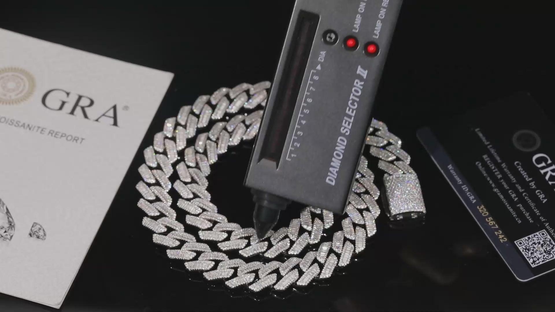 14mm S925 Baguette Moissanite Cuban Link Chain