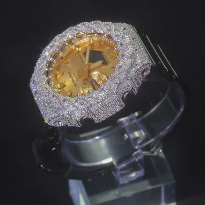Iced Out Thorn Moissanite Silver Watch Case for GA2100 TQW0004